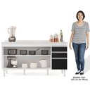 Ver imagem 5 de Balcão Gabinete para Pia com Tampo 160cm Arkansas Branco/Preto - Lumil Lumil Móveis