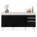 Ver imagem 7 de Balcão Gabinete para Pia com Tampo 160cm Arkansas Branco/Preto - Lumil Lumil Móveis