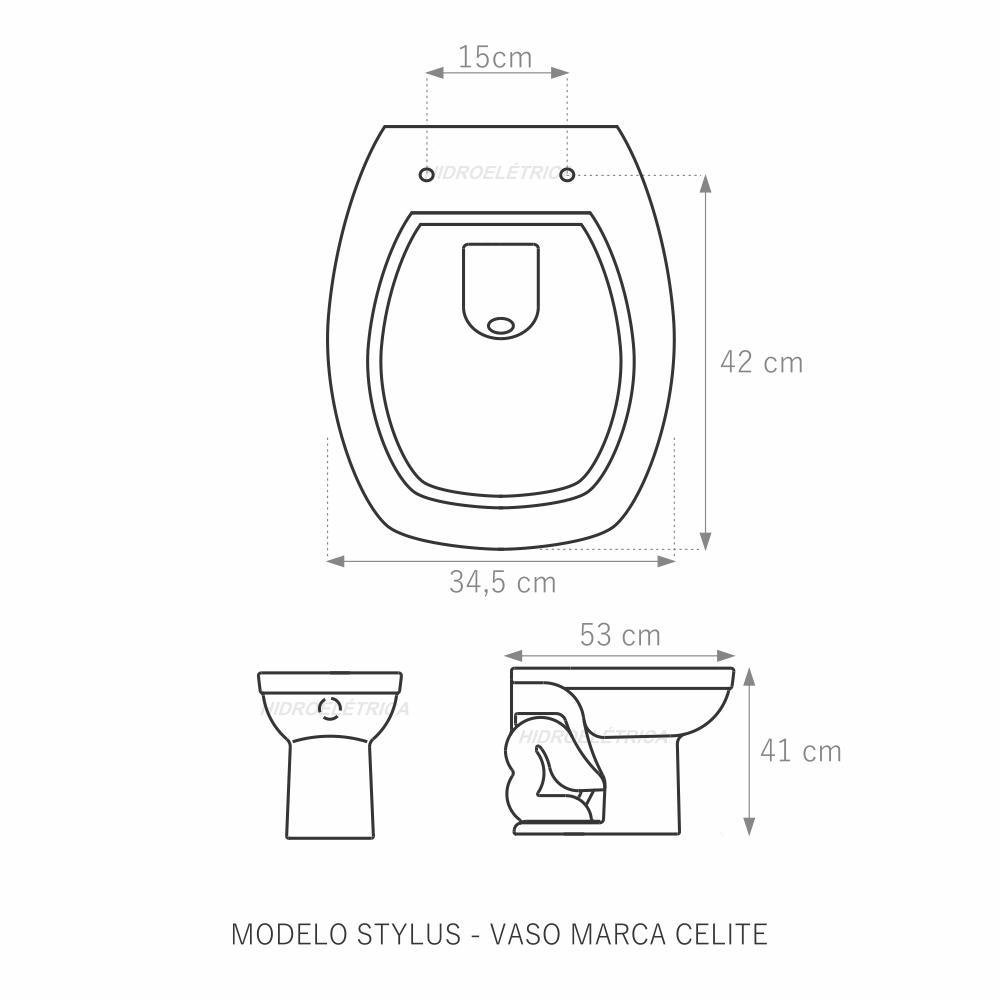 Assento Laqueado Stylus Verde Água Marinha Tampa Vaso Celite - 2