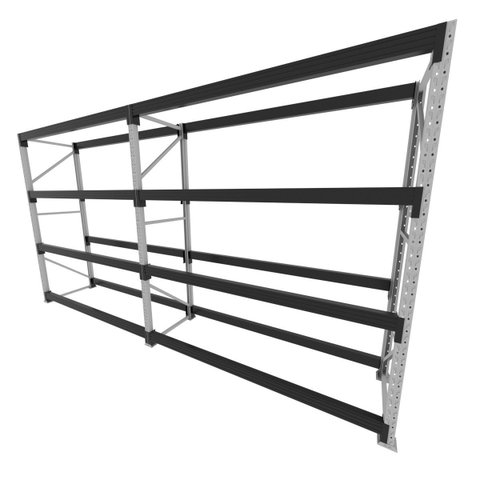 Mini Porta Pallet 200 Kg por Nivel Inicial + Continuação com 4 Niveis Preto com sem Mdf