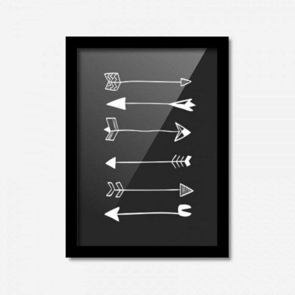 Quadro Decorativo Flechas Preto 45cmx33cm Los Quadros - 1
