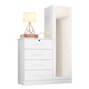 Ver imagem 2 de Cômoda Vera 4 Gavetas MDP MDF Branco com Espelho 109cm Albatroz Móveis
