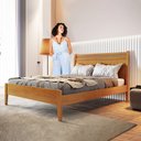 Ver imagem 5 de Cama Casal Esmeralda com Ratam 140cm Amêndoa Mel Josandro Cor:amêndoa Mel