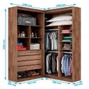 Ver imagem 2 de Guarda-Roupa Casal de Canto com Espelho Viena Blu - - Brauna