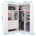 Ver imagem 2 de Guarda-Roupa Casal de Canto com Espelho Viena Blu - - Branco