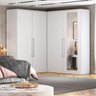 Guarda-Roupa Casal de Canto com Espelho Viena Blu - - Branco - 4