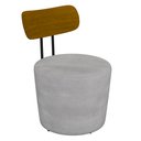 Ver imagem 1 de Poltrona Decorativa para Sala de Estar Redonda 53cm Le Moon M22 Veludo Cinza - Mpozenato