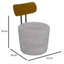 Ver imagem 4 de Poltrona Decorativa para Sala de Estar Redonda 53cm Le Moon M22 Veludo Cinza - Mpozenato