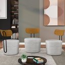 Ver imagem 2 de Poltrona Decorativa para Sala de Estar Redonda 53cm Le Moon M22 Veludo Cinza - Mpozenato