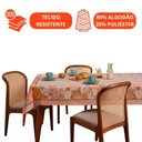 Ver imagem 5 de Toalha de Mesa Redonda 4 Lugares Lepper Pop 1,55m Algodão Poliéster Floral Canteiro Rosa