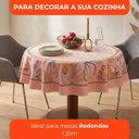 Ver imagem 3 de Toalha de Mesa Redonda 4 Lugares Lepper Pop 1,55m Algodão Poliéster Floral Canteiro Rosa