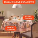 Ver imagem 2 de Toalha de Mesa Redonda 4 Lugares Lepper Pop 1,55m Algodão Poliéster Floral Canteiro Rosa