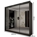 Ver imagem 4 de Guarda-roupa Casal Del Plata 3 Portas 4 Gavetas Espelhado Preto - Panorama Móveis