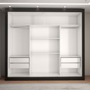 Ver imagem 5 de Guarda-roupa Casal Del Plata 3 Portas 4 Gavetas Espelhado Preto - Panorama Móveis