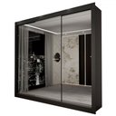 Ver imagem 3 de Guarda-roupa Casal Del Plata 3 Portas 4 Gavetas Espelhado Preto - Panorama Móveis