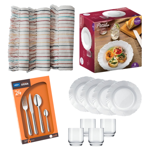 Kit Mesa Talher-pratos-copos-jogos Americano-caminho Mesa