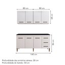 Ver imagem 5 de Cozinha Completa 7 Portas 3 Gavetas Atenas Kaiki Móveis Branco