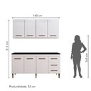 Ver imagem 6 de Cozinha Completa 7 Portas 3 Gavetas Atenas Kaiki Móveis Branco