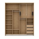 Ver imagem 3 de Guarda Roupa Ravi New MDF 200x230cm 2 Portas com Espelho e LED Olmo 1323