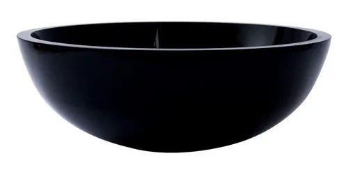Cuba De Vidro CR 35cm Preto Para Banheiro+ Válvula Click - 1