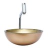 Cuba De Vidro CR 35cm Dourado Para Banheiro+ Válvula Click - 2