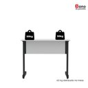 Ver imagem 4 de Mesa de Escritório Reta M90 P15 Tubular MDF-MDP 90cm Cinza-Preto Pandin Móveis