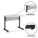 Ver imagem 7 de Mesa de Escritório Reta M90 P15 Tubular MDF-MDP 90cm Cinza-Preto Pandin Móveis