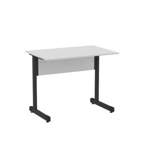 Mesa de Escritório Reta M90 P15 Tubular MDF-MDP 90cm Cinza-Preto Pandin Móveis