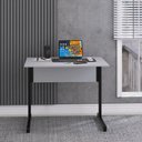 Ver imagem 3 de Mesa de Escritório Reta M90 P15 Tubular MDF-MDP 90cm Cinza-Preto Pandin Móveis