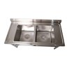 Pia Industrial em Inox (304) 1,90m com 2 Cuba Tanque 50x50x40 Lider - 3
