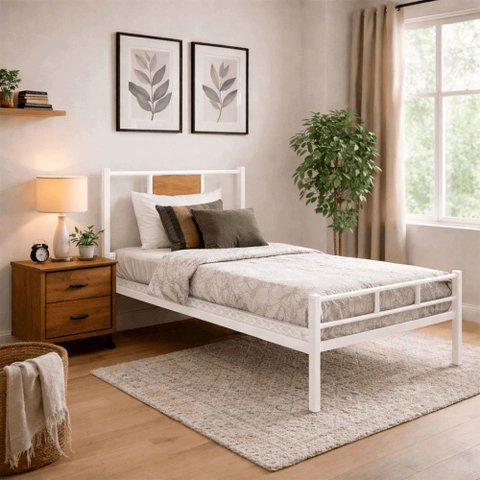 Cama Juvenil Solteiro Ravena com Colchão Solteiro 88cm Espuma D20 Klm Móveis