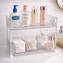 Ver imagem 3 de Prateleira Acrilico Transparente 2 Andares Organizador Cozinha Banheiro Perfumes Maquiagem