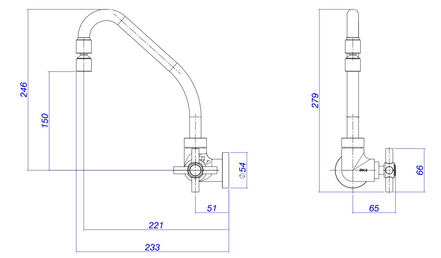 Torneira Parede Cozinha Deca Izy Modelo Antigo Cromado - 1168c37 - 2
