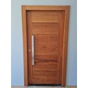 Ver imagem 2 de Porta Pivotante de Madeira Angelim Maciça (a) 214 X 128 (l) C/batente de 14cm com Puxador e Fechadur