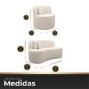 Ver imagem 6 de Kit 2 Poltrona com Sofá Curvo 2 Lugares Feijão Forma Orgânica 1,50 Bouclé Maranata