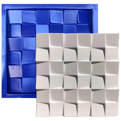 Forma 3D Gesso e Cimento ABS 1mm - Prisma 30x30 cm