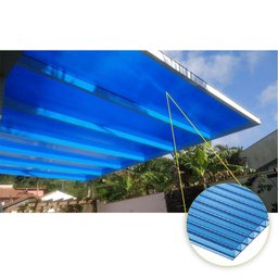 Kit Policarbonato Azul 4mm 5,00m X 4,00m - Perfis Naturais - 3