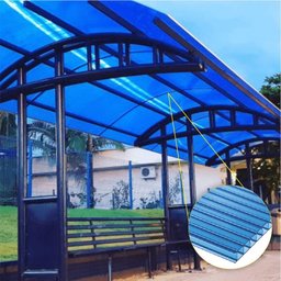 Kit Policarbonato Azul 4mm 5,00m X 4,00m - Perfis Naturais - 2