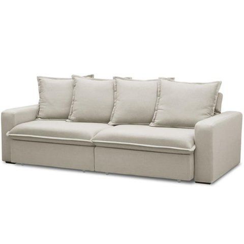 Sofá Retrátil Reclinável Living 215cm Vêneto F04 Veludo Bege