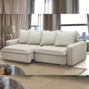 Ver imagem 6 de Sofá Retrátil Reclinável Living 215cm Vêneto F04 Veludo Bege