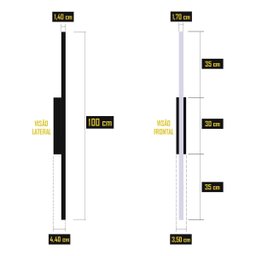 Perfil Arandela Slim Fit 100cm 22w Luz Direta - Branco - 2700k - 3