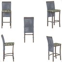 Ver imagem 5 de Mesa Bistrô e 4 Banquetas Roma Marrom Corda Náutica Estofado 5 Trama Original