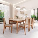 Ver imagem 2 de Conjunto Baobá 2,10m com Mesa em Vidro Off White e 8 Cadeiras Buriti