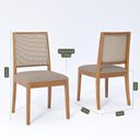 Ver imagem 4 de Conjunto Baobá 2,10m com Mesa em Vidro Off White e 8 Cadeiras Buriti