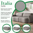 Ver imagem 3 de Sofá Retrátil Italia 2,32m em Linho 4 Lugares Design Orgânico para Sala Moderna Sofisticada - Cinza
