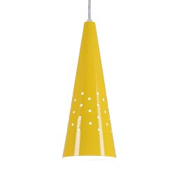 Pendente Cone Furado Luminária Lustre Alumínio Amarelo - T&T Iluminação - 3