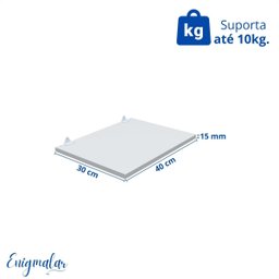 Kit 3 Prateleira Branca 40X30 + Suporte Flutuante Mdf  Organizadora Decoração Cozinha Banheiro Sala - 3