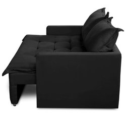 Sofá sem Caixa Retrátil e Reclinável 1,85m com Molas Bianca Boucle Menta Madelina Decor - 8