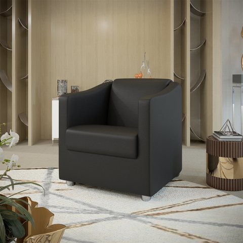 Poltrona Decorativa BIA CORINO PRETO SKY MOBILE