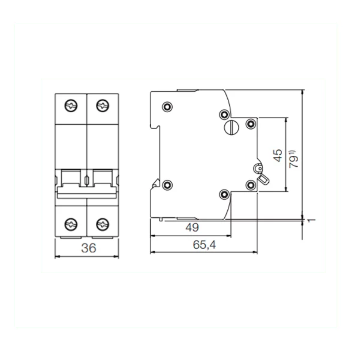 Disjuntor Weg Bipolar Curva C MDW 10A 16A 20A 25A 32A:10A - 5